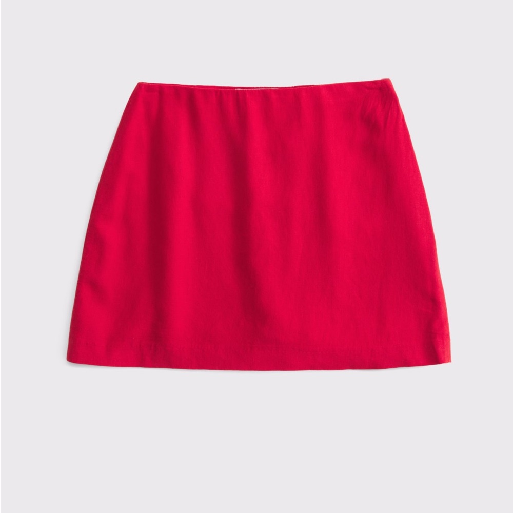 Abercrombie & Fitch Red Linen Mini Skirt
